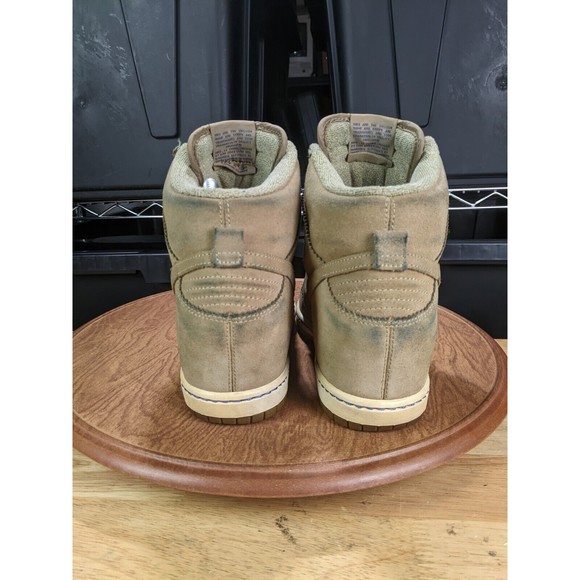Nike Womens Dunk Sky Hi Suede Bamboo Sneaker Wedges 528899-201 Size 10 - Picture 7 of 16